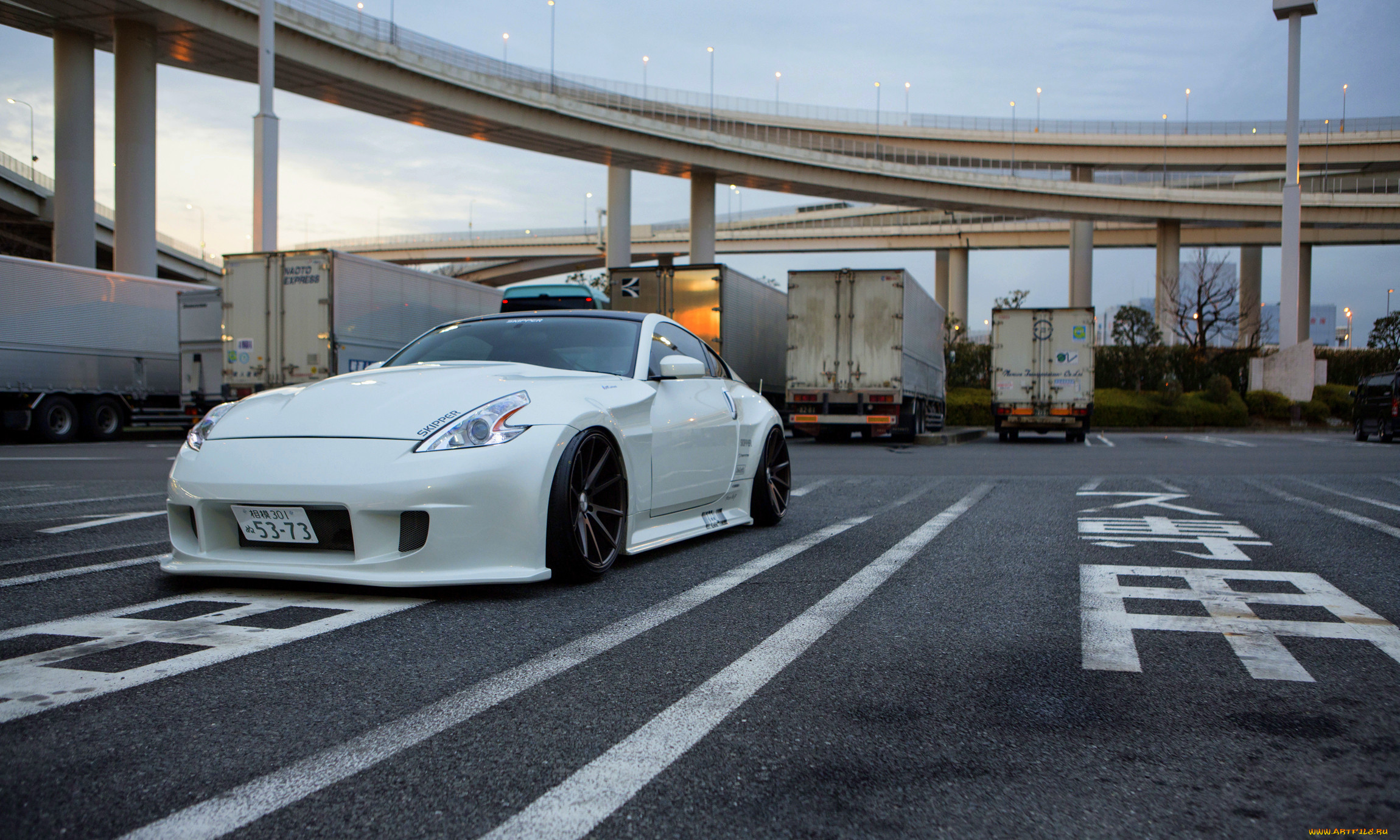 , nissan, datsun, white, stance, 370z, vossen